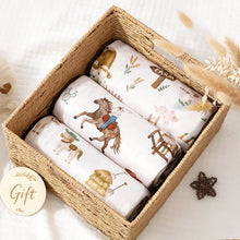 Load image into Gallery viewer, HOMRITAR Cowboy Baby Blanket for Boys Double Layer Dotted Backing