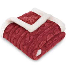 Load image into Gallery viewer, HOMRITAR Baby Blanket for Boys Girls Fluffy Toddler Blanket with Stylish 3D Jacquard Plush Newborn Blanket 30 x 40 Inches Red