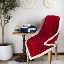 Load image into Gallery viewer, HOMRITAR Baby Blanket for Boys Girls Fluffy Toddler Blanket with Stylish 3D Jacquard Plush Newborn Blanket 30 x 40 Inches Red