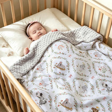 Load image into Gallery viewer, HOMRITAR Floral Animals Baby Blanket for Boys Girls with Dotted Backing