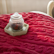 Load image into Gallery viewer, HOMRITAR Baby Blanket for Boys Girls Fluffy Toddler Blanket with Stylish 3D Jacquard Plush Newborn Blanket 30 x 40 Inches Red