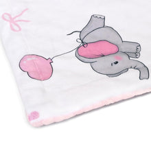 Load image into Gallery viewer, Super Soft Baby Blanket for Girls, Elephant Print Minky Receiving Blanket for Newborn Nursery, Double Layer Dotted Backing Cozy Bed Throw, Pink, 30x40 Inch