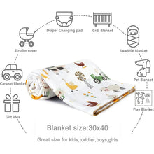 Load image into Gallery viewer, Baby Blanket for Boys Soft Lightweight Minky Blanket with Double Layer Dotted Backing for Infant Toddler Nursery Crib with Cute Farm Animals Design 30 x 40 Inch