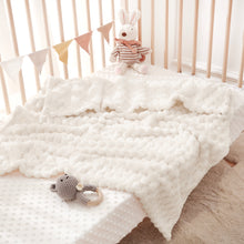 Load image into Gallery viewer, HOMRITAR 3D Jacquard Fluffy Fuzzy Blanket for Infant, Soft Warm Cozy Flannel Fleece Warm Blanket Nursery, Stroller Toddler Bedding