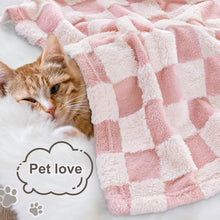 Load image into Gallery viewer, Baby Blanket for Girls 3D Checkered Fleece Fluffy Fuzzy Checkerboard Grid Warmer Shaggy Soft Cozy Fuzzy Bed Blanket for Toddler, Newborn or Infant Pink 30 x 40 Inch
