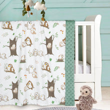 Load image into Gallery viewer, Baby Blankets for Unisex Boys Girls, Ultra Soft Nursery Minky Blankets with Owl Family Design and Dotted Fleece Backing, Cozy Bed Throws for Newborn Toddler Gift 30 x 40 Inch