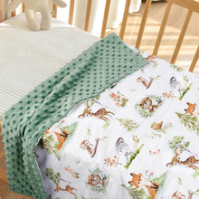 Load image into Gallery viewer, BORITAR Baby Blanket for Boys Girls Super Soft Double Layer Minky with Dotted Backing, Lovely Woodland Animal Design Blanket for Toddler Newborn 30 x 40 Inch(75x100cm)