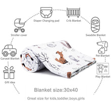 Load image into Gallery viewer, HOMRITAR Baby Blanket for Boys Girls Soft Plush Minky Blanket with Forest Foxes Multicolor Printed
