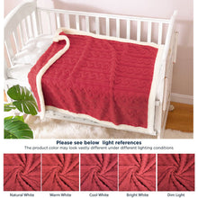 Load image into Gallery viewer, HOMRITAR Baby Blanket for Boys Girls Fluffy Toddler Blanket with Stylish 3D Jacquard Plush Newborn Blanket 30 x 40 Inches Red