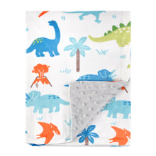 Load image into Gallery viewer, Baby Blanket for Kids Super Soft Minky Blanket with Dinosaurs Multicolor Printed 30 x 40 inch(75x100cm)