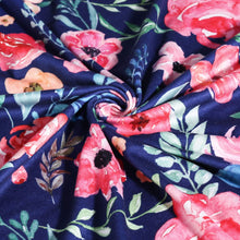 Load image into Gallery viewer, Elegant Floral Baby Toddler Bedding Set Toddler Mattress Up to 8”Thickness, Navy Floral