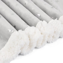 Load image into Gallery viewer, Minky Blanket with Sherpa Plush Backing (50 x 60 Inch, Lovely Grey Star)