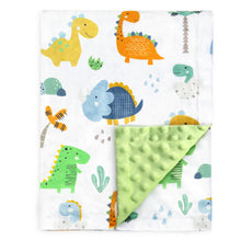 Load image into Gallery viewer, Cute Dinosaur Multicolor Printed 30 x 40 Inch Receiving Blanket