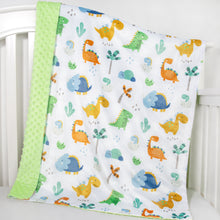 Load image into Gallery viewer, Cute Dinosaur Multicolor Printed 30 x 40 Inch Receiving Blanket