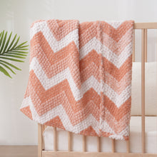 Load image into Gallery viewer, HOMRITAR Baby Blanket for Boys Girls Warmer Comfort Reversible Boho Decor Bed Blankets with Chevron Pattern for Newborn Infant
