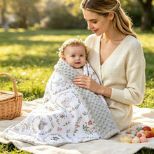 Load image into Gallery viewer, HOMRITAR Floral Animals Baby Blanket for Boys Girls with Dotted Backing
