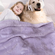 Load image into Gallery viewer, BORITAR Baby Blanket with Butterfly Design for Girls Ultra Soft Fleece Warm and Lightweight Blankets for Infant Toddler Newborn, 30x40 Inch, Purple
