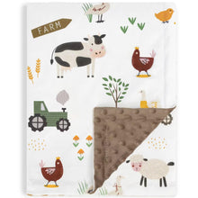 Load image into Gallery viewer, Baby Blanket for Boys Soft Lightweight Minky Blanket with Double Layer Dotted Backing for Infant Toddler Nursery Crib with Cute Farm Animals Design 30 x 40 Inch
