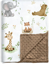 Load image into Gallery viewer, BORITAR Baby Blanket for Boys Girls Soft Plush Minky Fabric with Dotted Backing, Lovely Woodland Design Blanket for Toddler Newborn 30 x 40 Inch(75x100cm)

