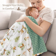 Load image into Gallery viewer, BORITAR Baby Blanket for Boys Girls Super Soft Double Layer Minky with Dotted Backing, Lovely Woodland Animal Design Blanket for Toddler Newborn 30 x 40 Inch(75x100cm)
