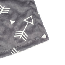 Load image into Gallery viewer, BORITAR Baby Blanket Super Soft Minky with Double Layer Dotted Backing, Little Grey Arrows Printed 30 x 40 Inch, Receiving Blankets
