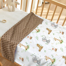 Load image into Gallery viewer, BORITAR Baby Blanket for Boys Girls Soft Plush Minky Fabric with Dotted Backing, Lovely Woodland Design Blanket for Toddler Newborn 30 x 40 Inch(75x100cm)
