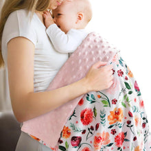 Load image into Gallery viewer, BORITAR Baby Blanket for Girls Super Soft Double Layer Minky with Dotted Backing, Receiving Blanket with Elegant Floral Multicolor Printed Blanket 30 x 40 Inch(75x100cm)
