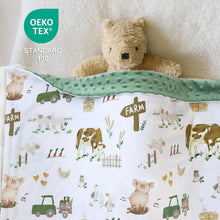 Load image into Gallery viewer, Baby Blanket for Boys Girls Soft Plush Minky Toddler Blanket with Double Layer Dotted Backing, Cute Farm Cow Multicolor Printed 30 x 40 Inch (75 x 100 cm)
