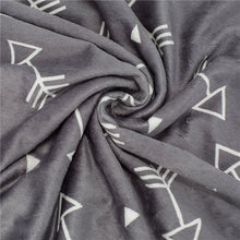 Load image into Gallery viewer, BORITAR Baby Blanket Super Soft Minky with Double Layer Dotted Backing, Little Grey Arrows Printed 30 x 40 Inch, Receiving Blankets
