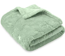 Load image into Gallery viewer, BORITAR Baby Blanket Elephant Animal for Boys Girls Ultra Soft Fleece Warm and Lightweight Blankets for Infant Toddler Newborn, 30x40 Inch, Green
