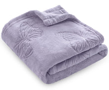 Load image into Gallery viewer, BORITAR Baby Blanket with Butterfly Design for Girls Ultra Soft Fleece Warm and Lightweight Blankets for Infant Toddler Newborn, 30x40 Inch, Purple
