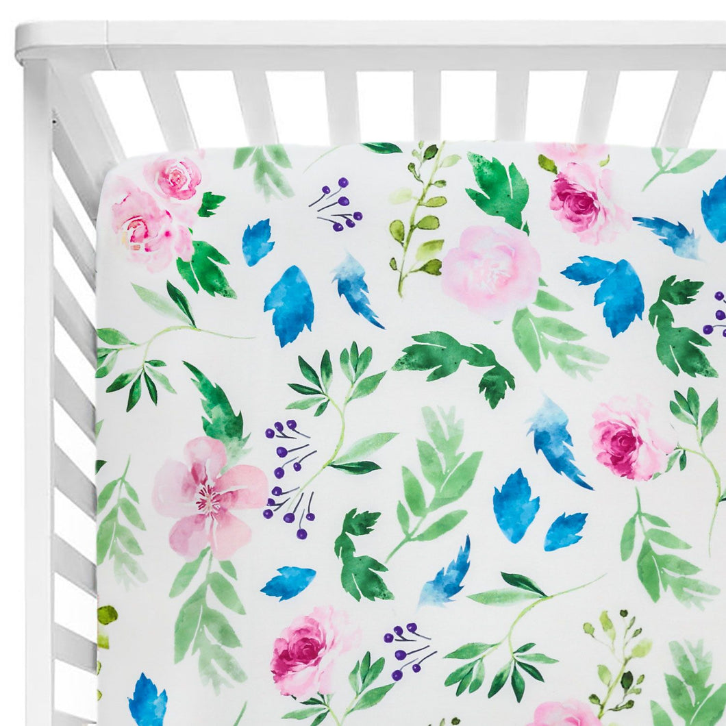 Super Soft Jersey Knit Crib Sheet with Floral Design 28